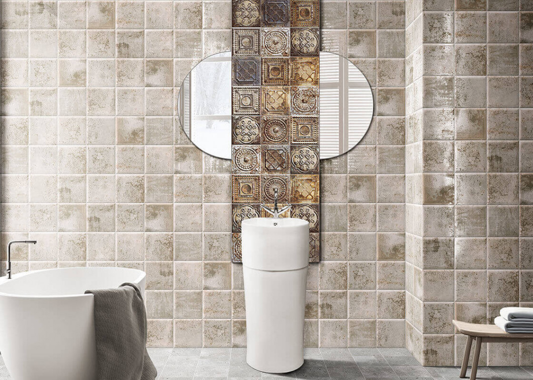 Mainzu Tin-Tile Rusty Nero 20x20