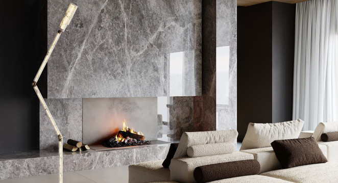 Venezia Stone Мрамор Tundra Blue Leather 20Mm