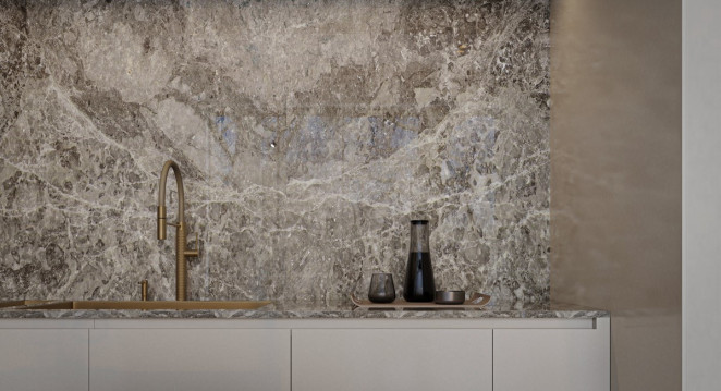 Venezia Stone Мрамор Tundra Blue Leather 20Mm