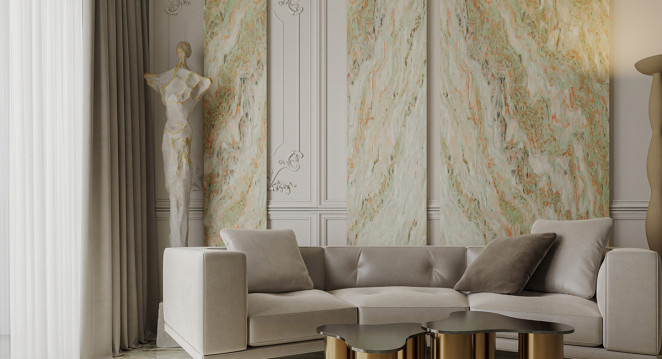 Venezia Stone Мрамор Green Pink Onyx 20Mm