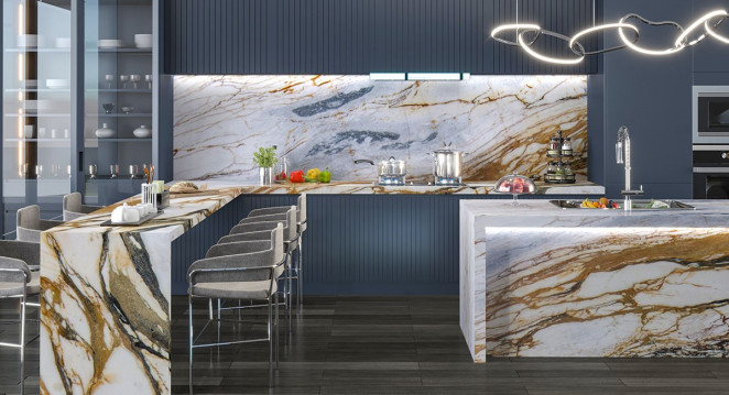Venezia Stone Мрамор Calacatta Cielo 20Mm