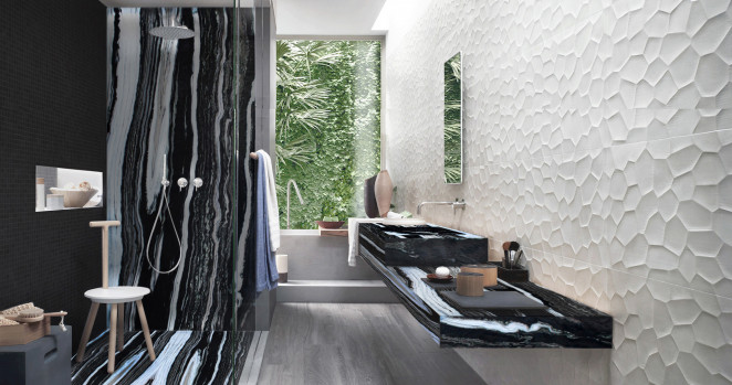 Venezia Stone Мрамор Panda Black 20Mm