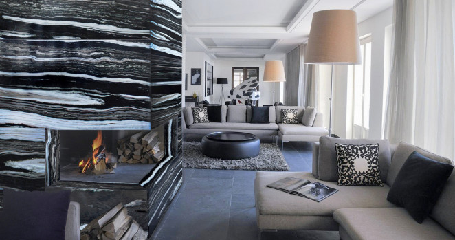 Venezia Stone Мрамор Panda Black 20Mm