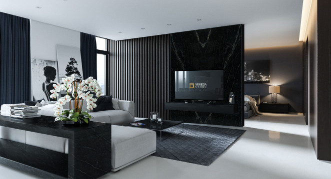 Venezia Stone Гранит Black Motion 20Mm