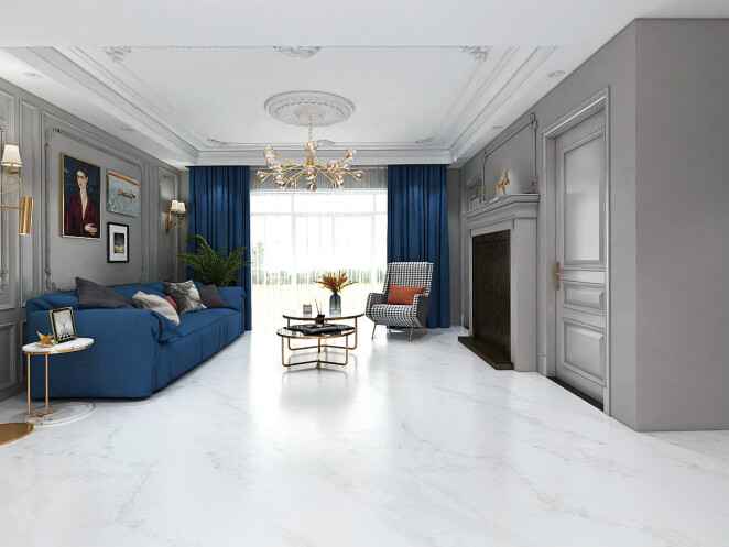 Basconi Home White Marble BHW-0040 White Marble 600x1200x8 full body soft polished (gold)