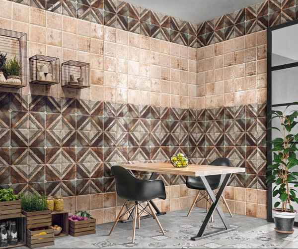 Mainzu Tin-Tile Rusty Nero 20x20