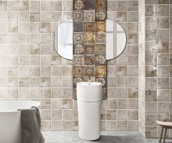 Mainzu Tin-Tile Rusty Nero 20x20