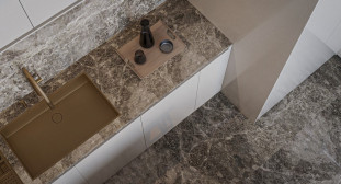 Venezia Stone Мрамор Tundra Blue Leather 20Mm