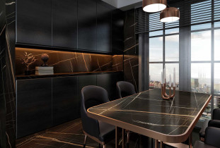 Venezia Stone Мрамор Sahara Noir 18Mm