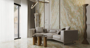 Venezia Stone Мрамор Green Pink Onyx 20Mm