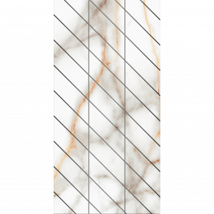 Ametis Supreme Фальшмозаика SM03 Corner 29,8x59,8x10 полированная. (левый) белая