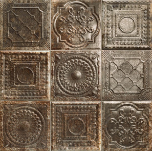 Mainzu Tin-Tile Rusty Nero 20x20
