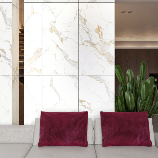 Buono Ceramica Marble Marble Aquarelle Ivory Glossy 60*120